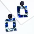 Zara Jewelry | 2/$25 Zara Blue Black Animal Print Leopard Cheetah Acrylic Resin Earrin | Color: Black/Blue | Size: Os