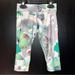 Adidas Bottoms | Adidas Capri Leggings, Abstract Floral Watercolor Print, Stretchy Pull-On Style | Color: Gray/Green | Size: 3tg