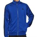 Adidas Jackets & Coats | Adidas Men's Tricot Warm Up Blue & Black 3 Stripe Full Zip Jacket (Prime Green) | Color: Black/Blue | Size: M