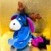Disney Holiday | Disney Store Exclusive 90s Winnie The Pooh Eeyore As A Reindeer Bean Bag Plush | Color: Blue/Brown | Size: 9”