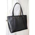 Kate Spade Bags | Kate Spade Chandra Oakwood Street Black Pebbled Oversized Leather Tote Bag | Color: Black/Silver | Size: Os