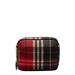 Burberry Bags | Burberry Check Pouch Red Black Canvas Leather Women's | Color: Black | Size: Os