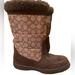 Coach Shoes | Coach~Sherman Brown/Suede Signature Jacquard Faux Fleece Winter Boots Size 8.5 | Color: Brown/Tan | Size: 8.5