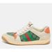 Gucci Shoes | Gucci Screener Gg Webbing Leather Sneakers Beige Green Orange Uk 5.5 Shoes | Color: Green/Tan | Size: 5.5 Uk