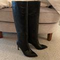 Nine West Shoes | Alligator Skin, Super Sexy, Tall, Black, Stiletto Boot | Color: Black | Size: 6.5