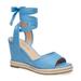 Coach Shoes | Coach Page Jacquard Wedge Sandals | Color: Blue | Size: 5