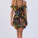 Urban Outfitters Dresses | Black Floral Urban Outfitters Dress | Color: Black/Yellow | Size: Xs