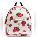 Coach Bags | Coach Mini Backpack With Wild Strawberry Print | Color: Red/White | Size: Os