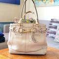 Coach Bags | Coach Leather Hamptons Large Carryall Bag, Style # 10530 | Color: Cream/Gold | Size: Os