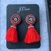 J. Crew Jewelry | J.Crew Red Tassel Earings | Color: Red | Size: Os