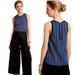 Anthropologie Tops | Anthropologie Postmark Sleeveless Blouse Knit Tank Top Blue Black Flowy Small | Color: Black/Blue | Size: S