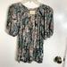 Anthropologie Tops | Anthropologie Maeve Floral Print Puffy Sleeves Top | Color: Green/Pink | Size: S