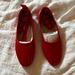 J. Crew Shoes | J.Crew Satin Pleated Toe And Ribbon Ballet Flats 7.5 Nwt J Crew | Color: Red | Size: 7.5