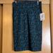 Lularoe Skirts | Lularoe Cassie Skirt With A Aqua Key Pattern, Size Small | Color: Black/Blue | Size: S