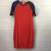 Lularoe Dresses | Lularoe T-Shirt Dress | Color: Blue/Red | Size: M