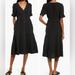 Madewell Dresses | Madewell Lightspun Button Front Tiered Midi Dress In True Black New With Tags | Color: Black | Size: 2