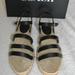 Coach Shoes | Coach Women's Carissa Leather Espadrille Sandals Size 9 Black | Color: Black | Size: 9