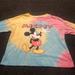 Disney Tops | Disney Tie Dye Crop Top Mickey Mouse Short Sleeve Shirt Junior's Size Xs | Color: Blue/Pink | Size: Xsj