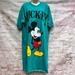 Disney Other | Disney Designs One Size Fits All Tee Shirt Cover Up Blue Mickey Mouse 90's Y2k | Color: Blue/Green | Size: Os