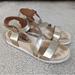 Free People Shoes | Free People Gold Leather Sandals | Color: Gold/Tan | Size: 8