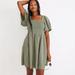 Madewell Dresses | Madewell Lightspun Lucie Smocked Tie-Back Mini Dress, Size Small | Color: Green | Size: S