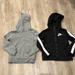 Nike Shirts & Tops | 2 Kids Sweatshirts Size 5/6. Gray Hoodie, Black/White Nike Zip Up Jacket. | Color: Black/Gray | Size: Sb