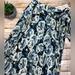 Lularoe Skirts | Black Blue White Floral Wrap Skirt (Extra Small Xs Vaulted Lularoe Deanne Skirt) | Color: Black/Blue | Size: Xs