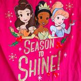 Disney Shirts & Tops | Disney Princess 4t Long Sleeve T Shirt Okie Dokie Christmas Holiday Theme | Color: Pink/Red | Size: 4tg