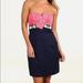 Lilly Pulitzer Dresses | Lilly Pulitzer Pink And Navy Beachy Karissa Mini Dress Size 6 | Color: Blue/Pink | Size: 6