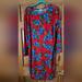 Lularoe Dresses | Lularoe Debbie Dress Floral Knee Length Long Sleeves New 2xl Benifits Charity | Color: Blue/Green/Red | Size: Xxl