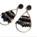Anthropologie Jewelry | 2/$35 Anthropologie Genuine Black Agate Beaded Gold Teardrop Dangle Ear | Color: Black/Gold | Size: Os