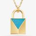 Michael Kors Jewelry | Michael Kors 14k Gold-Plated Sterling Silver Turquoise Large Lock Necklace | Color: Blue/Gold | Size: Os