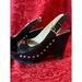 Michael Kors Shoes | Michael Kors Black Studded Sz 7 Wedge Peek A Boo Womens Heel Shoes | Color: Black | Size: 7