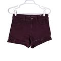 American Eagle Outfitters Shorts | American Eagle Shorts Womens 4 Super Stretch Hi Rise Shortie Purple Raw Cuff | Color: Purple | Size: 4