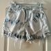 American Eagle Outfitters Shorts | American Eagle Highest Rise Mom Short Acid Wash Shorts Women’s 2 Distressed Hem | Color: Blue/White | Size: 2