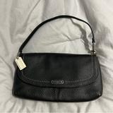 Coach Bags | Coach Black Pebbled Leather Wristlet Wallet Clutch Purse Bag | Color: Black/Green | Size: Os