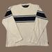 American Eagle Outfitters Sweaters | Cream And Blue Striped American Eagle Outfitters Crewneck Sweater Men's Xl | Color: Blue/Cream | Size: Xl