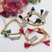 J. Crew Jewelry | J. Crew Tassel Beaded Stretch Bracelet Set Of 2 Colorful Gold Tone Modern Fun | Color: Gold | Size: Various