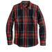 J. Crew Tops | J. Crew Stewart Tartan Plaid Perfect Slim Stretch Shirt Women Size 2 Red Holiday | Color: Black/Red | Size: 2