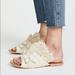 Free People Shoes | Free People Mars At Night Cotton Puff Slide Sandals In Natural Cream Size 41 | Color: Cream/White | Size: 10