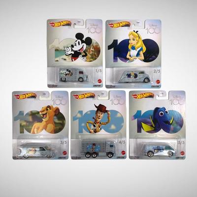 Disney Toys | Hot Wheels X Disney 100 Series Designer Vans 2023 Lot Of 5 Complete! | Color: Silver/White | Size: Osb