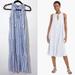 J. Crew Dresses | J. Crew Tiered Texture Stripe Blue White Midi Dress Tassels Maxi Xxs | Color: Blue/White | Size: Xxs