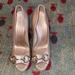 Gucci Shoes | Gucci Metallic Pink Leather Horsebit Peep Toe Wedge,Never Worn Size 37 | Color: Pink | Size: 7