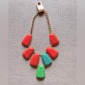 Anthropologie Jewelry | Anthropologie Bold Bead Necklace Nwot | Color: Blue/Orange | Size: Os