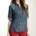 Anthropologie Tops | Anthropologie Cloth & Stone Chambray Denim Like Shirt Large | Color: Blue | Size: L