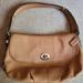 Coach Bags | Coach F15170 Leather Flap Duffle Peach Orange Bag Convertible Purse Turnlock | Color: Tan | Size: Os