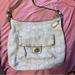 Coach Bags | Coach Signature Crossbody Gold Shimmer Fabric W/Gold Metallic Leather Trim Euc | Color: Gold/Tan | Size: Os