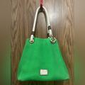 Michael Kors Bags | Michael Kors "Marina" Green Canvas Extra Large Tote Handbag Purse. Pre Owned | Color: Green | Size: Os