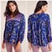 Anthropologie Tops | Anthropologie Indigo Peasant Embroidered Floral Top Blouse | Color: Blue/Red | Size: Xs