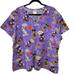Disney Tops | Disney Mickey Mouse Purple Halloween V-Neck Short Sleeve Scrub Top 3x | Color: Purple | Size: 3x